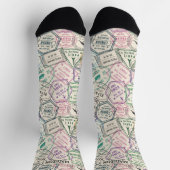 Individuelle Name Reisen Briefmarke Muster Socken (Oben)