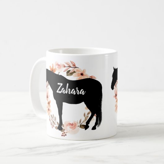 Individuelle Name Reiten Kaffeetasse (Vorderseite Links)