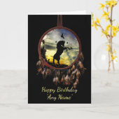 Individuelle Name Reiten und Dreamcatcher Geburtst Karte (Gelbe Blume)