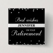 Individuelle Name, Rentenerwerb Glückwunsch Schwar Button (Vorderseite)