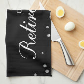 Individuelle Name, Rentenerwerb Glückwunsch Schwar Geschirrtuch (Viertel Falte)