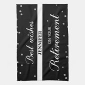 Individuelle Name, Rentenerwerb Glückwunsch Schwar Geschirrtuch (Vertikal)