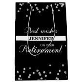 Individuelle Name, Rentenerwerb Glückwunsch Schwar Mittlere Geschenktüte (Vorderseite)
