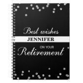Individuelle Name, Rentenerwerb Glückwunsch Schwar Notizblock (Vorderseite)