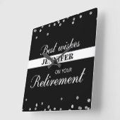 Individuelle Name, Rentenerwerb Glückwunsch Schwar Quadratische Wanduhr (Winkel)