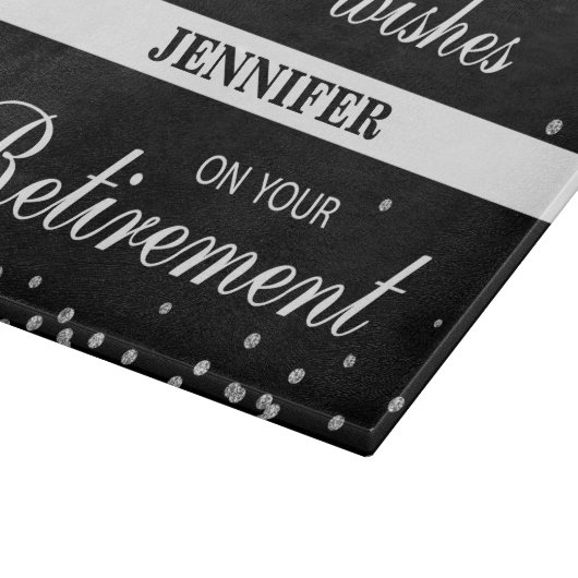 Individuelle Name, Rentenerwerb Glückwunsch Schwar Schneidebrett (Ecke)