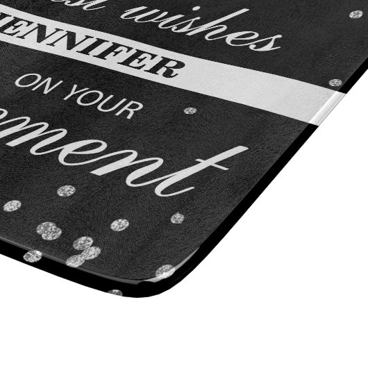 Individuelle Name, Rentenerwerb Glückwunsch Schwar Schneidebrett (Ecke)