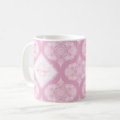 Individuelle Name Retro 1970er Preppy in Pink Mand Kaffeetasse (Vorderseite Links)