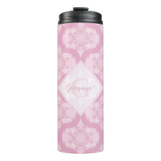 Individuelle Name Retro 1970er Preppy in Pink Mand Thermosbecher