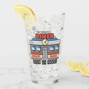 Individuelle Name Retro 50er Diner Sign Fifties At Glas