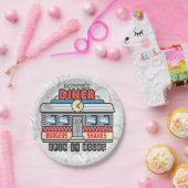 Individuelle Name Retro 50er Diner Sign Fifties At Pappteller (Party)