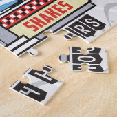Individuelle Name Retro 50er Diner Sign Fifties At Puzzle (Seite)