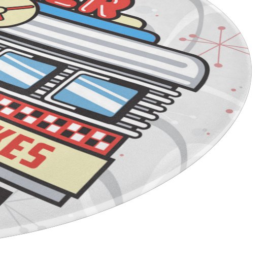 Individuelle Name Retro 50er Diner Sign Fifties At Schneidebrett (Ecke)