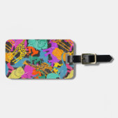 Individuelle Name Retro Animal Silhouetten Muster Gepäckanhänger (Vorderseite horizontal)