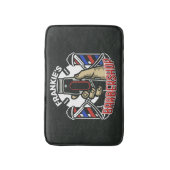 Individuelle Name Retro Barber Shop Pole Barbersho Badematte (Vorderseite Vertikal)