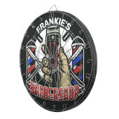 Individuelle Name Retro Barber Shop Pole Barbersho Dartscheibe (Vorderseite rechts)