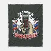 Individuelle Name Retro Barber Shop Pole Barbersho Fleecedecke (Vorderseite)
