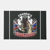 Individuelle Name Retro Barber Shop Pole Barbersho Fußmatte (Vorderseite)
