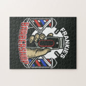 Individuelle Name Retro Barber Shop Pole Barbersho Puzzle (Horizontal)
