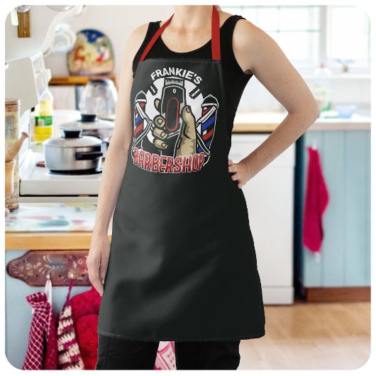 Individuelle Name Retro Barber Shop Pole Barbersho Schürze