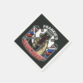 Individuelle Name Retro Barber Shop Pole Barbersho Serviette (Ecke)