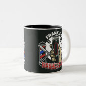 Individuelle Name Retro Barber Shop Pole Barbersho Zweifarbige Tasse (VorderseiteRechts)