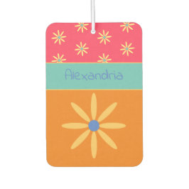 Individuelle Name Retro Blume Autolufterfrischer