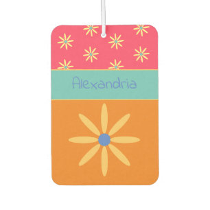 Individuelle Name Retro Blume Autolufterfrischer