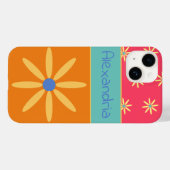Individuelle Name Retro Blume Case-Mate iPhone Hülle (Rückseite (Horizontal))