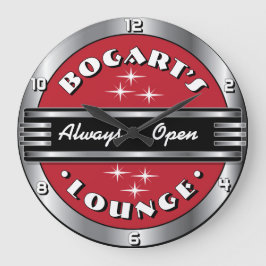 Individuelle Name Retro Cocktail Lounge Uhr Rot