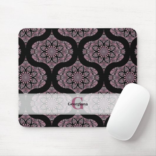 Individuelle Name Retro Dusky Rose Blumenfronten M Mousepad (Mit Mouse)