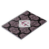 Individuelle Name Retro Dusky Rose Blumenfronten M Notizblock (Linke Seite)