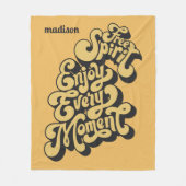 Individuelle Name Retro "Free Spirit" Fleecedecke (Vorderseite)