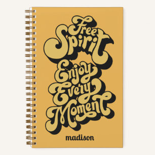 Individuelle Name Retro "Free Spirit" Notizblock