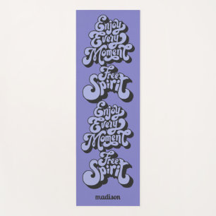 Individuelle Name Retro "Free Spirit" Yogamatte