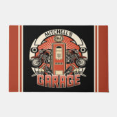 Individuelle Name Retro Gaspumpe Motorradfahrer Ga Fußmatte (Vorderseite)