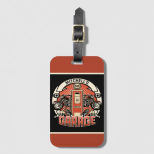 Individuelle Name Retro Gaspumpe Motorradfahrer Ga Gepäckanhänger