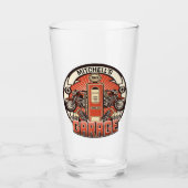 Individuelle Name Retro Gaspumpe Motorradfahrer Ga Glas (Vorderseite)