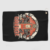 Individuelle Name Retro Gaspumpe Motorradfahrer Ga Golfhandtuch (Horizontal)