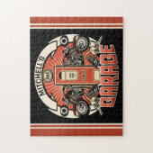 Individuelle Name Retro Gaspumpe Motorradfahrer Ga Puzzle (Vertikal)
