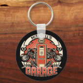 Individuelle Name Retro Gaspumpe Motorradfahrer Ga Schlüsselanhänger (Vorderseite)