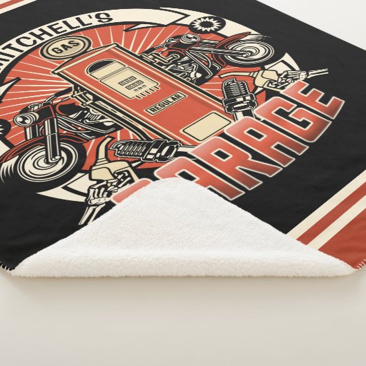 Individuelle Name Retro Gaspumpe Motorradfahrer Ga Sherpadecke (3/4)