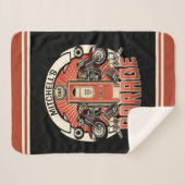 Individuelle Name Retro Gaspumpe Motorradfahrer Ga Sherpadecke (Vorderseite (Horizontal))