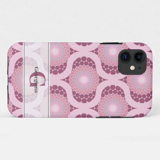 Individuelle Name Retro Radiant Dusky Rose Dot Man Case-Mate iPhone Hülle (Rückseite (Horizontal))