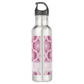 Individuelle Name Retro Radiant Dusky Rose Dot Man Edelstahlflasche (Rückseite)