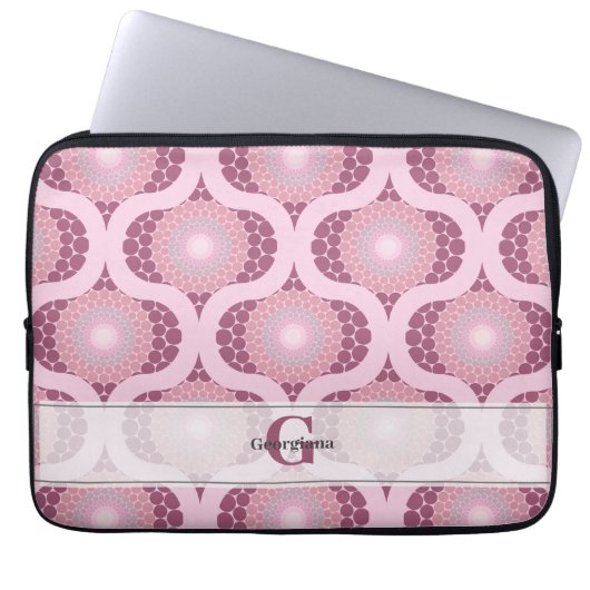 Individuelle Name Retro Radiant Dusky Rose Dot Man Laptopschutzhülle (Vorderseite)