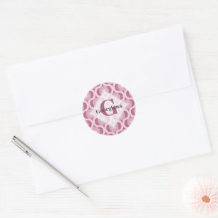 Individuelle Name Retro Radiant Dusky Rose Dot Man Runder Aufkleber