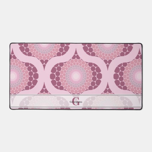 Individuelle Name Retro Radiant Dusky Rose Dot Man Schreibtischunterlage (Vorderseite)