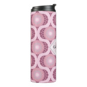 Individuelle Name Retro Radiant Dusky Rose Dot Man Thermosbecher (Nach links gedreht)