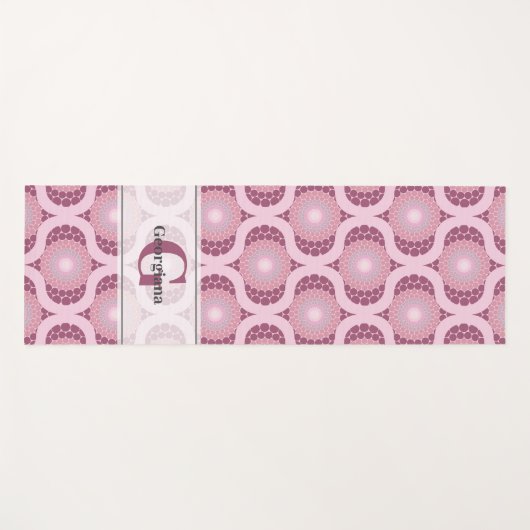Individuelle Name Retro Radiant Dusky Rose Dot Man Yogamatte (Vorderseite (Horizontal))
